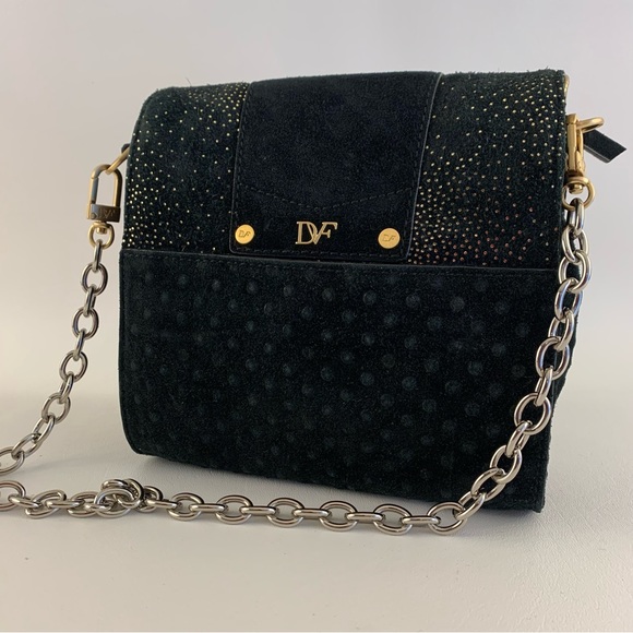 Diane Von Furstenberg Black Suede Handbag - Picture 3 of 6